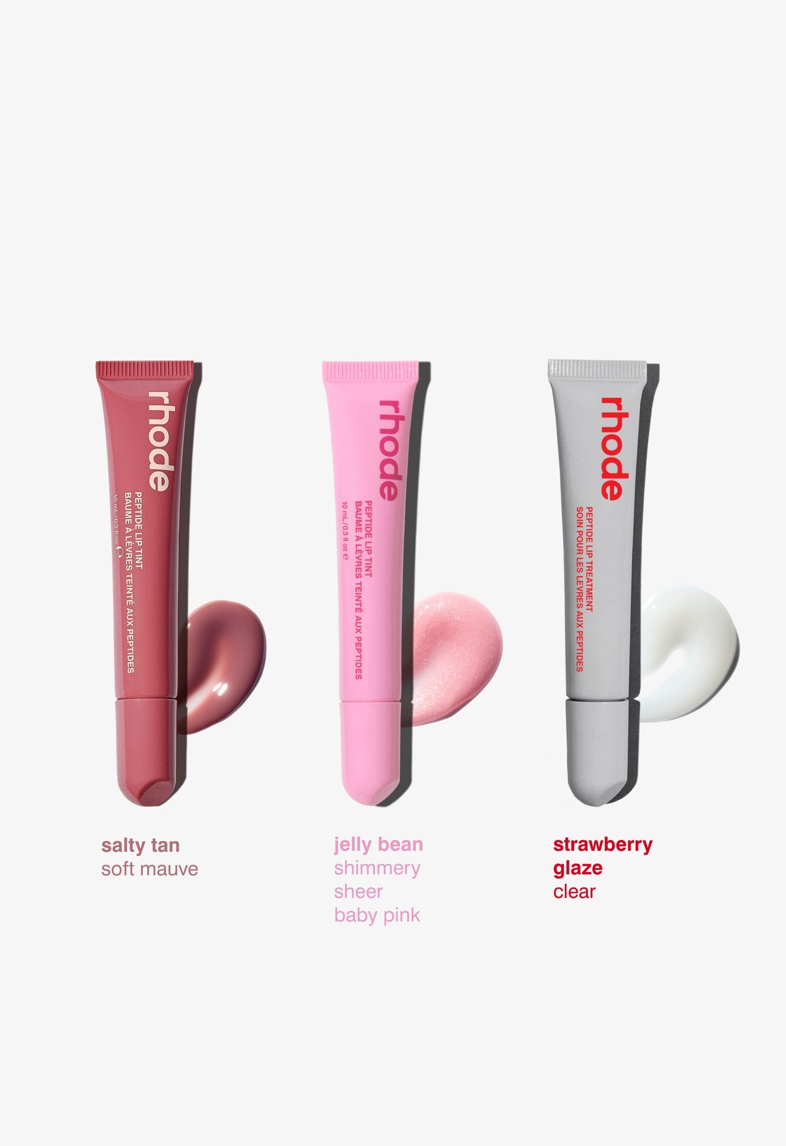 Peptide Lip Trio: Strawberry Bliss, Jelly Bean Dream, Salty Bronze